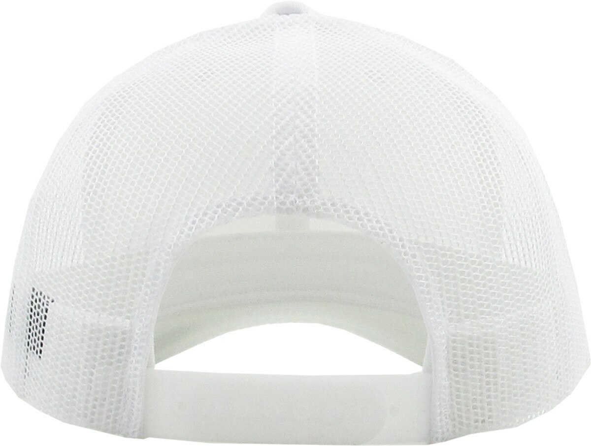 White Classic 6 Panel Trucker Mesh Snapback Back View